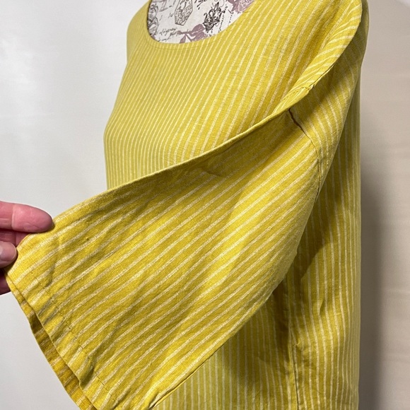 LUNGO L’ARNO Yellow with white stripes tunic size L. - Picture 5 of 13